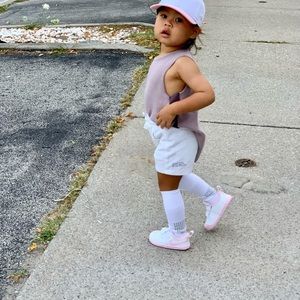 Nike Pico 5 in white and light pink size 7C